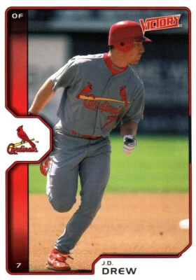 J.D. Drew OF Cardinals Upper Deck Victory Baseball Card #286 2002 - Image 1 of 2