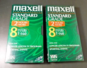 2 Maxell T-160 Standardqualität Videokassette neu versiegelt - Bild 1 von 2