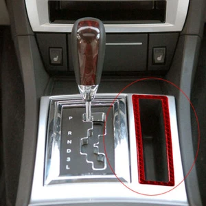 For Chrysler 300 05-07 Red Carbon Fiber Gear Shift Storage Slot Frame Sticker - Picture 1 of 7