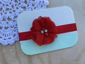 1x Baby Toddler Girls Headband. Red. Party Baptism Cake Smash 0-10 Years Xmas - Picture 1 of 7