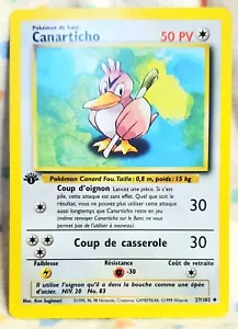 Pokemon FRENCH 1st Edition Base Set Farfetch'd CANARTICHO 27/102 Uncommon NM - Picture 1 of 2