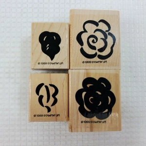 Stampin Up Stamp Set 1999 Brushstroke Blossoms Set of 4 Stamps  - Picture 1 of 9