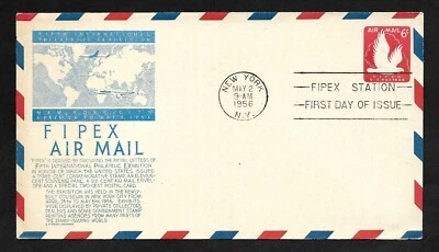 #UC25 6c Eagle in Flight -FIPEX Airmail Envelope-Blue Anderson FDC FIPEX Station - Image 1 of 2