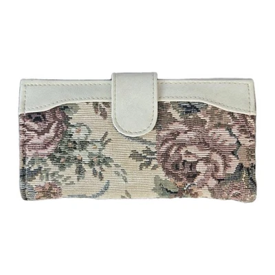 Capa de tapeçaria floral Snap tecido chekbook 6,5 x 3,5 vinil interior - Imagem 1 de 4