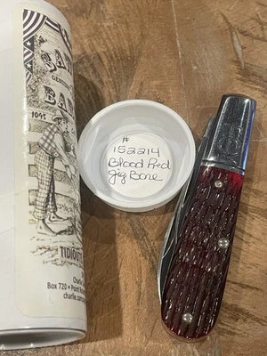 Great Eastern Cutlery Blood Red Bone Genuine  Barlow Knife TC Gec - Image 1 of 4