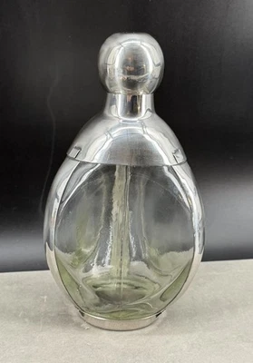 Decantador de fábrica de plata vintage ART DECO L Maciel superposición de vidrio esterlina Foto 1 de 4