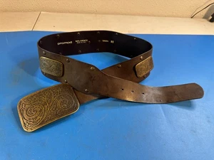 Vintage Promod Ledergürtel mit Messing Gr. 80 EU Made in ITALY - Bild 1 von 2