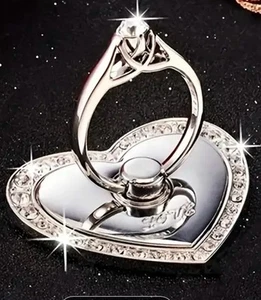 Mobile Phone Heart Ring Holder Finger Grip 360° Stand Mount for Mobile Phones - Picture 1 of 5