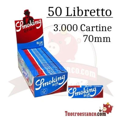 Cartine Smoking Blu Corte Regular – 50 Libretti Blue Singole - Immagine 1 di 4