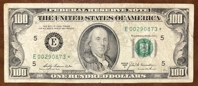 1969A $100 One Hundred Dollar Star Note 192k Total Printed Fancy Low Serial Bill - Image 1 of 4