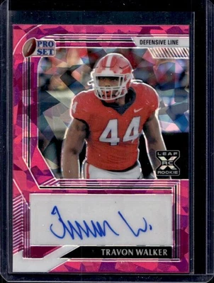 2022 Pro Set Metal Travon Walker RC Crystal Pink Rookie Auto #/15 Bulldogs - Image 1 of 2