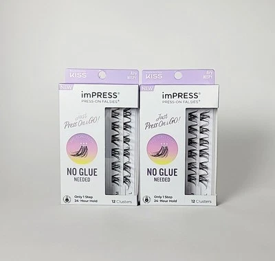 2x Kiss Impress Press-On Falsies 12 racimos Airy Wispy 91317 ILS10 Foto 1 de 4