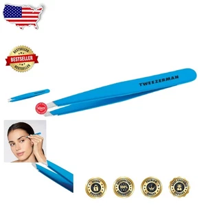 Pinza inclinada duradera de acero inoxidable - precisión joya azul para cejas perfectas - Imagen 1 de 11