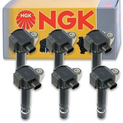 6 pc NGK Ignition Coils for 2013-2017 Honda Accord 3.5L V6 Spark Plug Wire av - Image 1 of 4