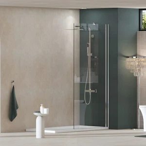 Walk In Wet Room Shower Enclosure Screen Panel 8mm Easy Clean Glass Support Arm - Picture 1 of 43