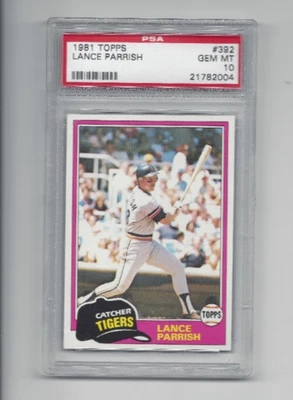 1981 Topps Baseball Lance Parrish (#392) - PSA 10 (joya como nueva) - Pop bajo de 14 Foto 1 de 2