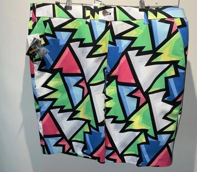 NEW Loudmouth Golf “Crystal” Short Sz 36 NWT Multicolor Rare-Out Of Stock NWT - Image 1 of 4