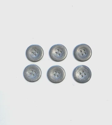 12 Metal Antiqued Pewter Silver Tone Buttons 4-Hole Sew Through Sewing 17mm MT15 - Image 1 of 4