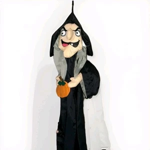HALLOWEEN SNOW WHITE WITCH Vintage WIND SOCK YARD DECORATION 44" NYLON RARE - Picture 1 of 2
