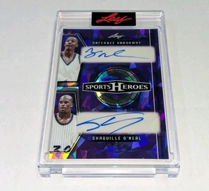Afernee Hardaway Shaquille O'Neal Orlando Magic Leaf Dual Autograph 8/8 LML49 - Picture 1 of 2