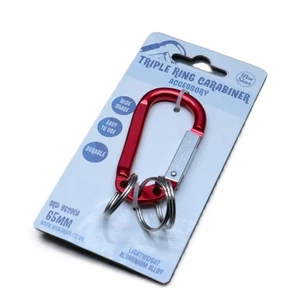 Dreifachring Karabiner Clip 65 mm Aluminiumlegierung Schlüsselanhänger Haken Outdoor - Bild 1 von 1