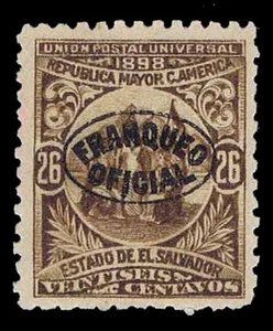 1898 EL SALVADOR #O138 OFICIAL - USADO - EN MUY BUEN ESTADO - CV $20.00 (E#1120) - Imagen 1 de 1