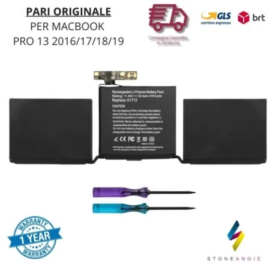 Batteria Modello batteria A1713 Macbook Pro 13" modello A1708 (2016-2017) - Imagen 1 de 3