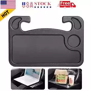 Car Steering Wheel Tray Desk Two Sided For Laptop Drink Food Work Table Holder - Picture 1 of 10