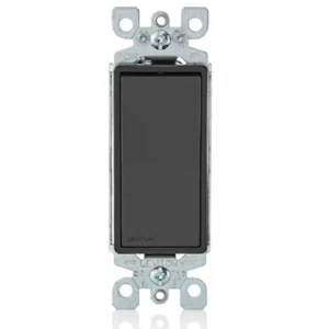 Leviton 5601-2E 15A 120/277V Decora Wippschalter einpolig Residen SCHWARZ -4 PK - Bild 1 von 4
