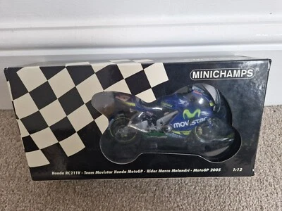 MINICHAMPS 1/12 HONDA RC211V MARCO MELANDRI GP 2005 MOTOCICLETA MOTO GP Foto 1 de 4