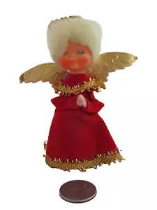Mini adorno de ángel rojo y dorado vintage adorno de hadas duxie de Navidad 4,5 - Imagen 1 de 6
