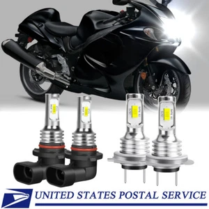 Para Suzuki Hayabusa GSX1300R 1999-2007 LED Faro Bombilla Alto Bajo 9005+H7 BLANCO - Imagen 1 de 12