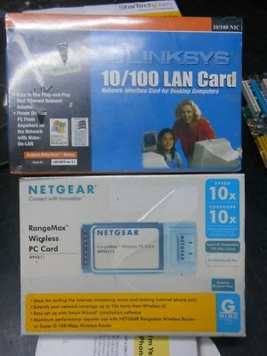 New Linksys LNE100TX and Netgear RangeMax Wireless PC Card WPN511 - Image 1 of 2