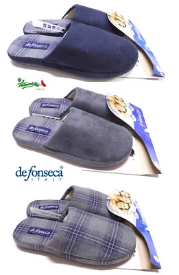 DE FONSECA DEFONSECA Ciabatte pantofole uomo invernali gomma ROMA TOP I M840 blu grigio