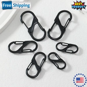 6 pcs Dual Spring Carabiner 8-Shaped Clips Reliable and Durable Keychain Hooks - Picture 1 of 5