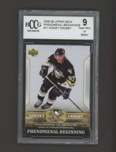 2005-06 Upper Deck Phenomenal Beginnings #11 Sidney Crosby Graded BCCG 9 NM