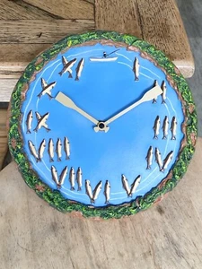 Rustic Fishing Decor Wall Clock Nautical oars canoe 10" Beach house Lake - Picture 1 of 8