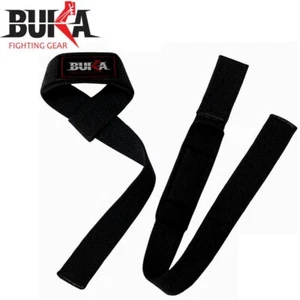 BUKA WEIGHT LIFTING STRAPS. WEIGHTLIFTING BODYBUILDING WRIST BAR SUPPORT - Picture 1 of 1