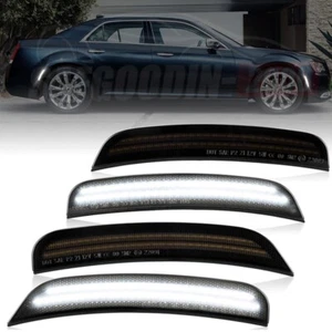 Dynamic White LED Side Marker Lights For Chrysler 300 300S 300C 15-23 Front Rear - Picture 1 of 11