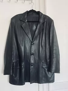 James Lakeland Real Soft Leather Black Blazer Style Boyfriend Jacket XL - Picture 1 of 15