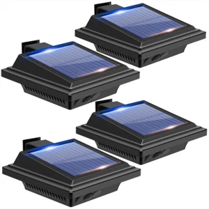4Stk. 40LEDs Solarlampen Zaun Dachrinne Wandleuchte außen Wegeleuchte Solarlicht - Bild 1 von 12