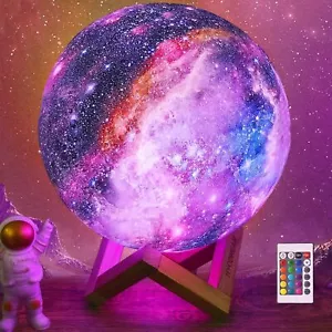 7.9 inch Large Moon Lamp Galaxy Starry Moon Night Light with Touch and Remote... - Picture 1 of 7