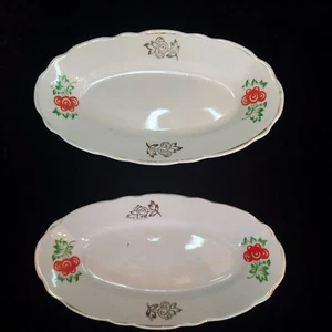 Antique, 2 Oval Serving Plates, Porcelain. #86 - Picture 1 of 10