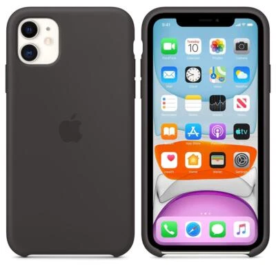 Genuine / Official Apple iPhone 11 Silicone Case - Black - New - Image 1 of 4