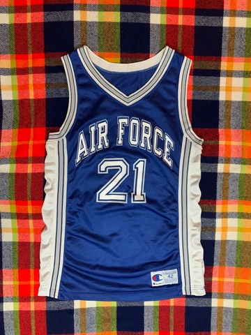 RARE US Air Force Falcons Champion Jersey Military Blue and White Size 42 Cover