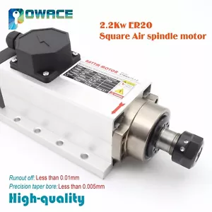 Motore CNC quadrato 2,2 kW raffreddato ad aria mandrino ER20 220 V 24000 giri/min cuscinetto in ceramica - Foto 1 di 8