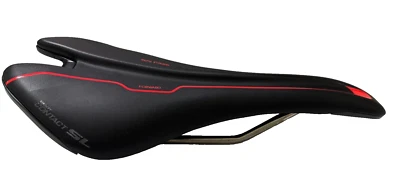 Sillín de bicicleta delantero Giant Contact SL negro/rojo rieles Ti Foto 1 de 4