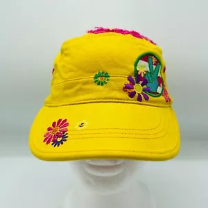 Cappello Berretto Esercito Pace E Amore Bambini Taglia Unica Elastico Regolabile Giallo - Foto 1 di 10