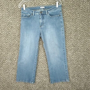 LEE Womens 10 Medium Mid Rise Medium Wash Capri Denim Jeans 30x22 - Picture 1 of 9