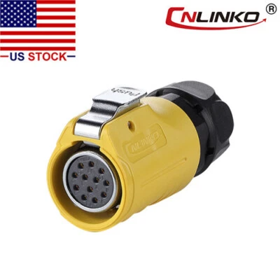 CNLINKO 12 Pin Power Signal Circular Connector Female Plug Outdoor IP67 M20 - Image 1 of 4